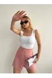 Kapaklı Şort Etek Pudra S208
