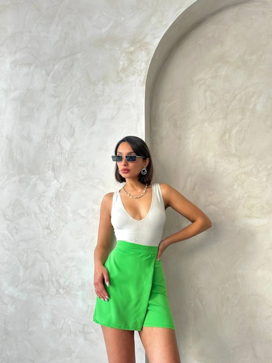 Kapaklı şort etek yeşil s24901 Kapaklı şort etek yeşil s24901