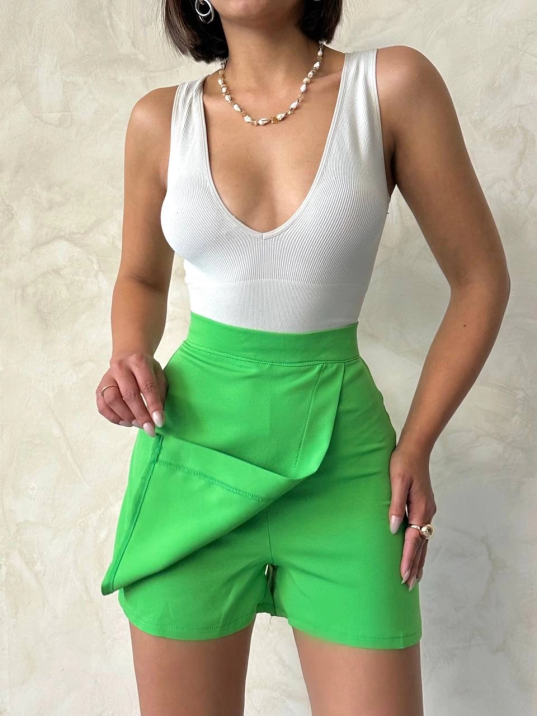 Kapaklı şort etek yeşil s24901 Kapaklı şort etek yeşil s24901