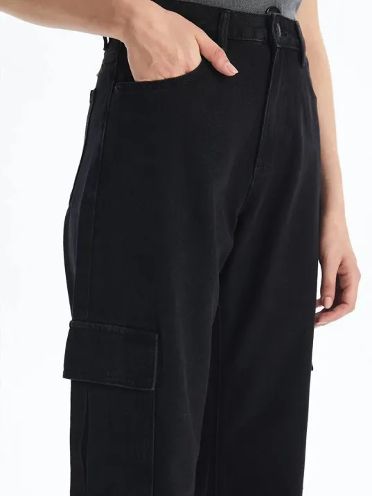 Kargo Cep Jeans Pantolon Siyah Kargo Cep Jeans Pantolon Siyah