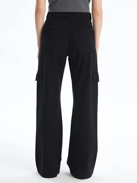 Kargo Cep Jeans Pantolon Siyah Kargo Cep Jeans Pantolon Siyah