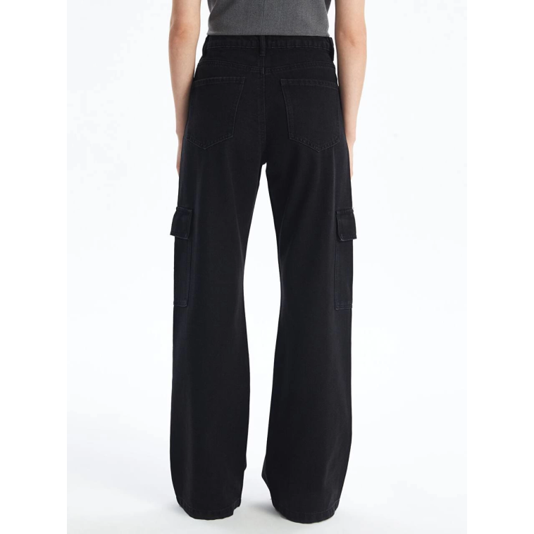 Kargo cep jeans pantolon siyah Kargo cep jeans pantolon siyah