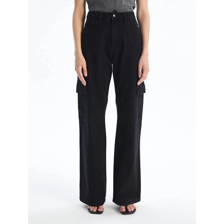 Kargo cep jeans pantolon siyah Kargo cep jeans pantolon siyah