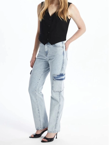 Kargo cep kar yıkama jeans pantolon Kargo cep kar yıkama jeans pantolon