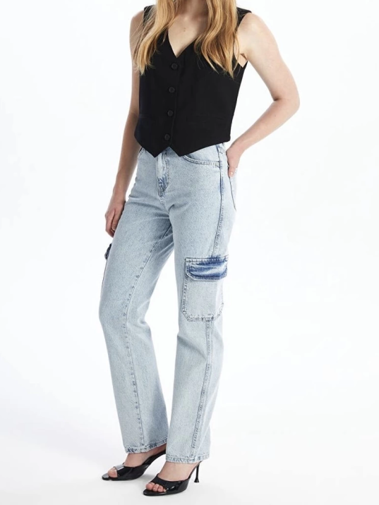 Kargo cep kar yıkama jeans pantolon Kargo cep kar yıkama jeans pantolon