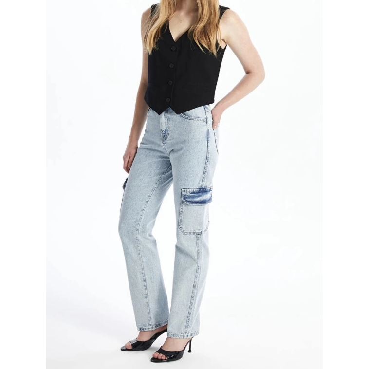 Kargo cep kar yıkama jeans pantolon Kargo cep kar yıkama jeans pantolon