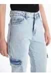 Kargo Cep Kar Yıkama Jeans Pantolon
