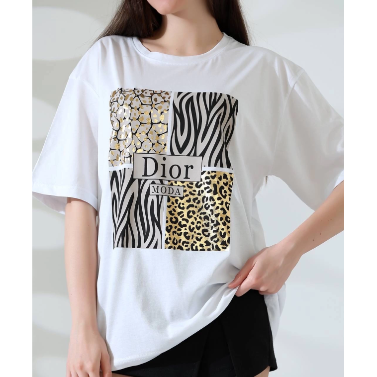 Karma desenli oversize tişört Karma desenli oversize tişört
