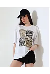 Karma Desenli Oversize Tişört