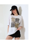Karma Desenli Oversize Tişört Karma Desenli Oversize Tişört