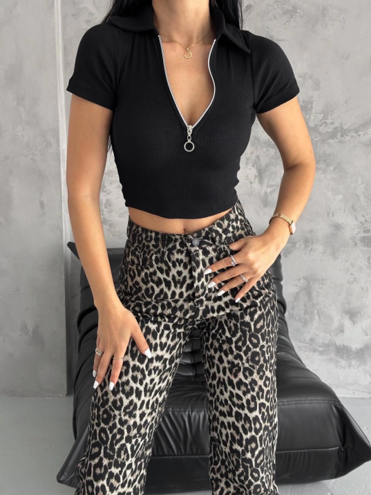 kaşkorse yaka fermuarlı bluz siyah kaşkorse yaka fermuarlı bluz siyah