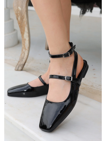 Katrin Siyah Rugan Babet Ayakkabı