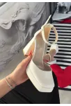 Kawer Beyaz Cilt Topuklu Ayakkabı Kawer Beyaz Cilt Topuklu Ayakkabı