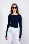 Kayık Yaka Uzun Kollu Bluz Lacivert Pt Kayık Yaka Uzun Kollu Bluz Lacivert Pt