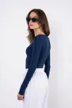 Kayık Yaka Uzun Kollu Bluz Lacivert Pt Kayık Yaka Uzun Kollu Bluz Lacivert Pt