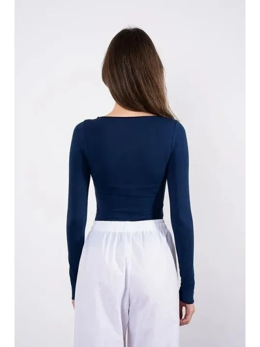 Kayık Yaka Uzun Kollu Bluz Lacivert Pt Kayık Yaka Uzun Kollu Bluz Lacivert Pt