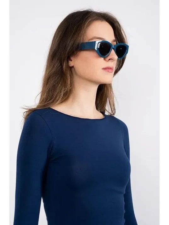 Kayık Yaka Uzun Kollu Bluz Lacivert Pt Kayık Yaka Uzun Kollu Bluz Lacivert Pt