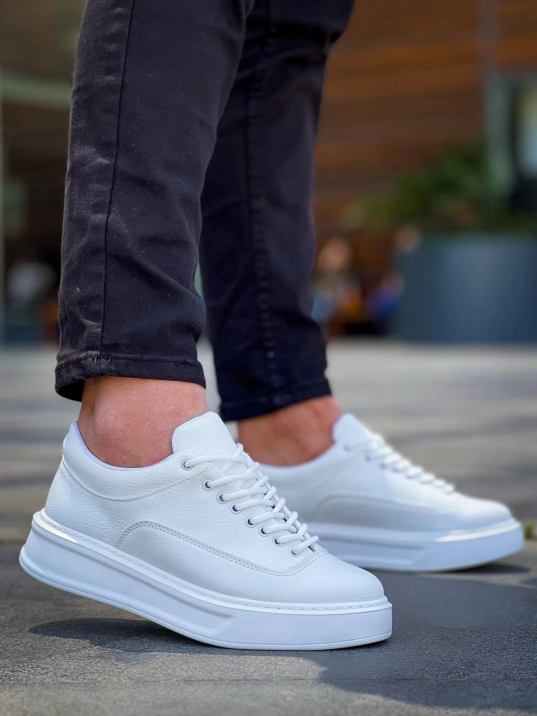 Kb-005 Kuback Beyaz Cilt   Bağcıklı  Günlük Erkek  Ayakkabı