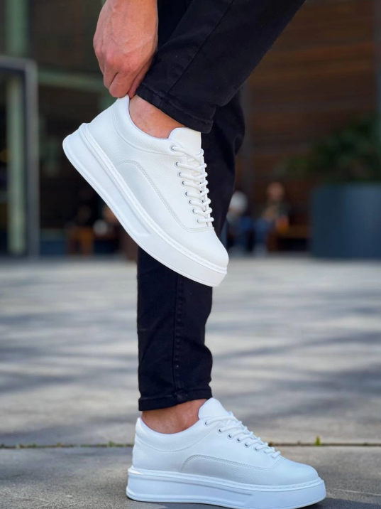 Kb-005 Kuback Beyaz Cilt   Bağcıklı  Günlük Erkek  Ayakkabı