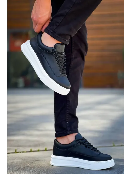 Kb-005 Kuback Siyah Cilt Bağcıklı  Günlük Erkek  Ayakkabı