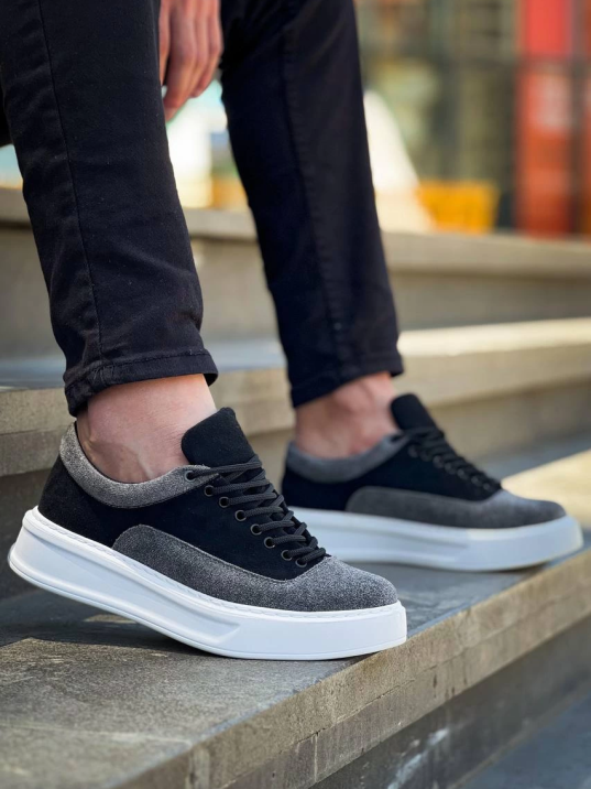 KB-005 Kuback Siyah Gri Süet Bağcıklı  Günlük Erkek  Ayakkabı KB-005 Kuback Siyah Gri Süet Bağcıklı  Günlük Erkek  Ayakkabı