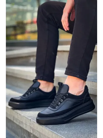 Kb-006 Kuback Siyah Cilt Siyah Yüksek Taban Bağcıklı Günlük Erkek Ayakkabı Kb-006 Kuback Siyah Cilt Siyah Yüksek Taban Bağcıklı Günlük Erkek Ayakkabı