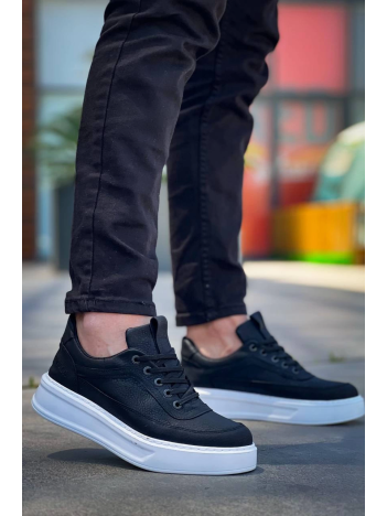 KB-006 Kuback Siyah Cilt Yüksek Taban Bağcıklı Günlük Erkek Ayakkabı KB-006 Kuback Siyah Cilt Yüksek Taban Bağcıklı Günlük Erkek Ayakkabı