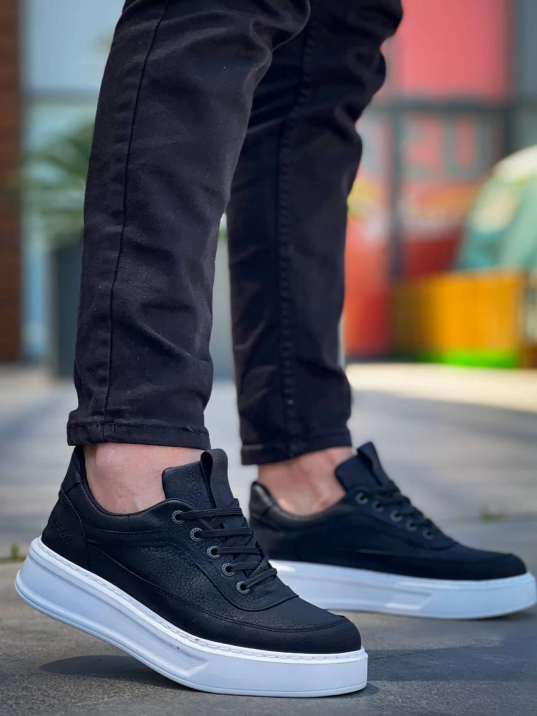 KB-006 Kuback Siyah Cilt Yüksek Taban Bağcıklı Günlük Erkek Ayakkabı KB-006 Kuback Siyah Cilt Yüksek Taban Bağcıklı Günlük Erkek Ayakkabı