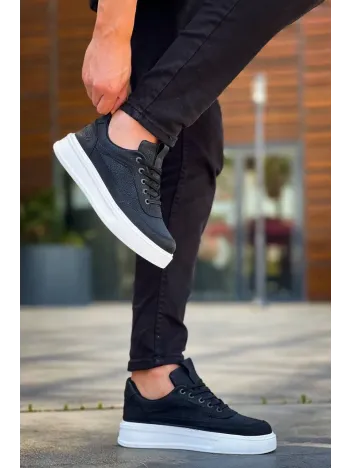 Kb-006 Kuback Siyah Cilt Yüksek Taban Bağcıklı Günlük Erkek Ayakkabı Kb-006 Kuback Siyah Cilt Yüksek Taban Bağcıklı Günlük Erkek Ayakkabı