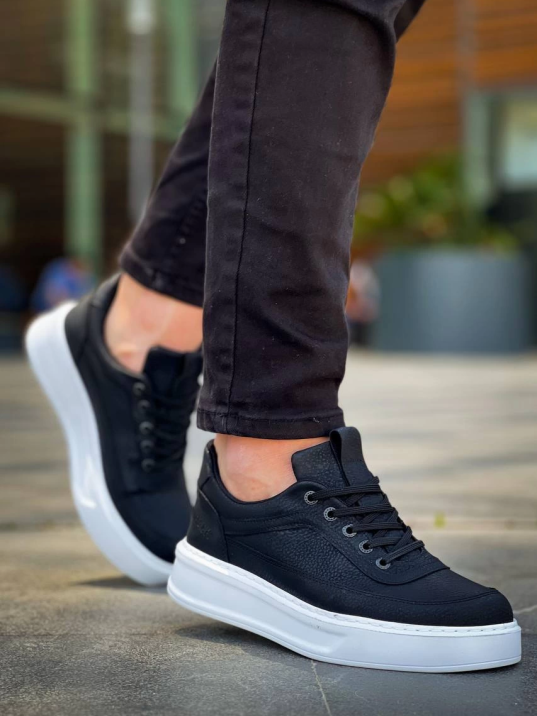 KB-006 Kuback Siyah Cilt Yüksek Taban Bağcıklı Günlük Erkek Ayakkabı KB-006 Kuback Siyah Cilt Yüksek Taban Bağcıklı Günlük Erkek Ayakkabı