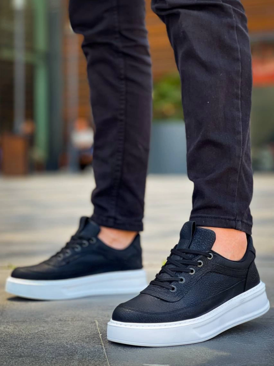 KB-006 Kuback Siyah Cilt Yüksek Taban Bağcıklı Günlük Erkek Ayakkabı KB-006 Kuback Siyah Cilt Yüksek Taban Bağcıklı Günlük Erkek Ayakkabı