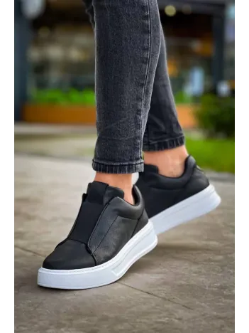 Kb-007 Kuback Siyah Beyaz Yüksek Taban Tek Bant Bağcıksız Günlük Erkek Ayakkabı Kb-007 Kuback Siyah Beyaz Yüksek Taban Tek Bant Bağcıksız Günlük Erkek Ayakkabı