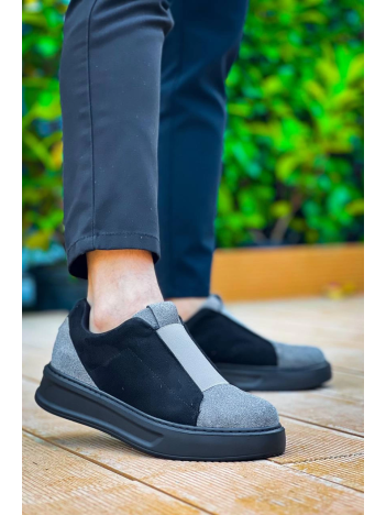 KB-007  Kuback Siyah Gri Siyah Yüksek Taban Tek Bant Bağcıksız Günlük Erkek KB-007  Kuback Siyah Gri Siyah Yüksek Taban Tek Bant Bağcıksız Günlük Erkek