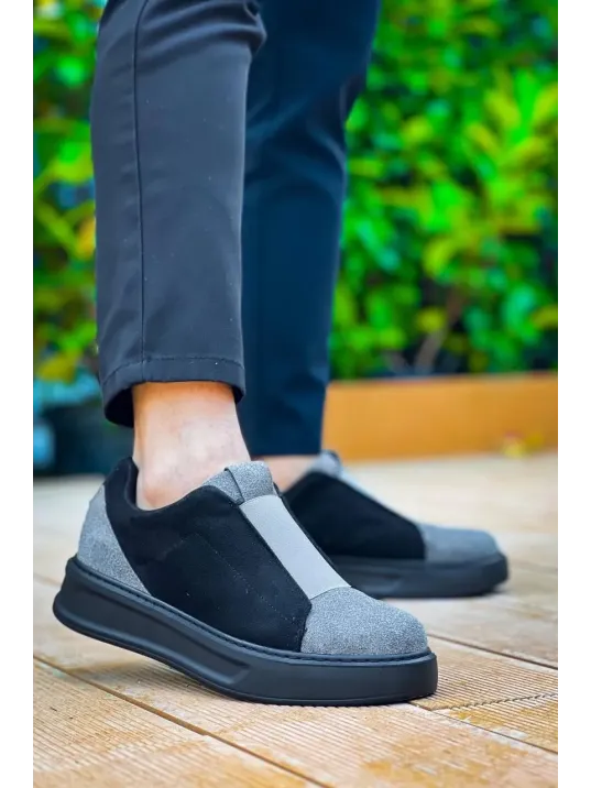 Kb-007 Kuback Siyah Gri Siyah Yüksek Taban Tek Bant Bağcıksız Günlük Erkek Kb-007 Kuback Siyah Gri Siyah Yüksek Taban Tek Bant Bağcıksız Günlük Erkek