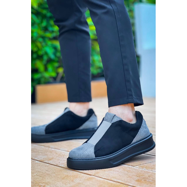 KB-007 Kuback Siyah Gri Siyah Yüksek Taban Tek Bant Bağcıksız Günlük Erkek KB-007 Kuback Siyah Gri Siyah Yüksek Taban Tek Bant Bağcıksız Günlük Erkek