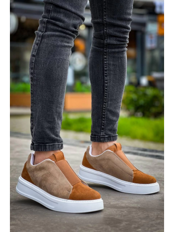 KB-007  Kuback  Vizon Taba Yüksek Taban Tek Bant Bağcıksız Günlük Erkek Ayakkabı KB-007  Kuback  Vizon Taba Yüksek Taban Tek Bant Bağcıksız Günlük Erkek Ayakkabı