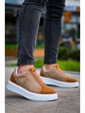 KB-007  Kuback  Vizon Taba Yüksek Taban Tek Bant Bağcıksız Günlük Erkek Ayakkabı KB-007  Kuback  Vizon Taba Yüksek Taban Tek Bant Bağcıksız Günlük Erkek Ayakkabı