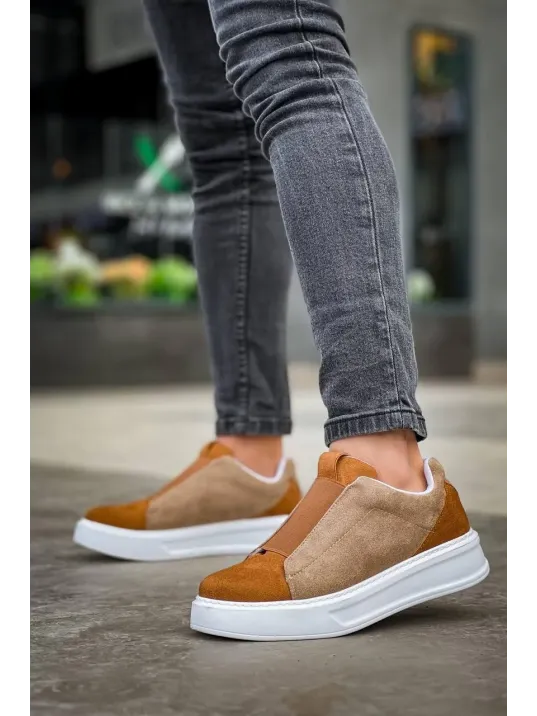 Kb-007 Kuback Vizon Taba Yüksek Taban Tek Bant Bağcıksız Günlük Erkek Ayakkabı Kb-007 Kuback Vizon Taba Yüksek Taban Tek Bant Bağcıksız Günlük Erkek Ayakkabı