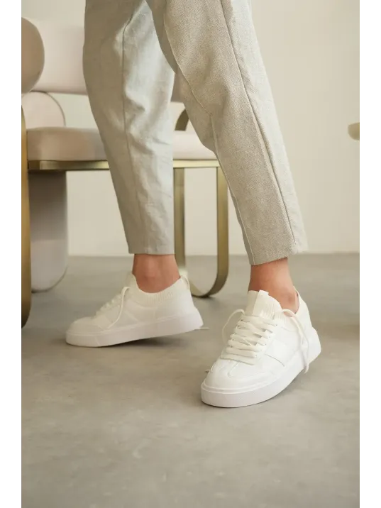 Kb-010 Kuback Beyaz Cilt Günlük Erkek Ayakkabı