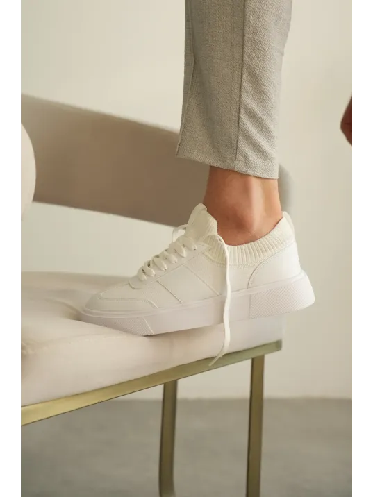 Kb-010 Kuback Beyaz Cilt Günlük Erkek Ayakkabı