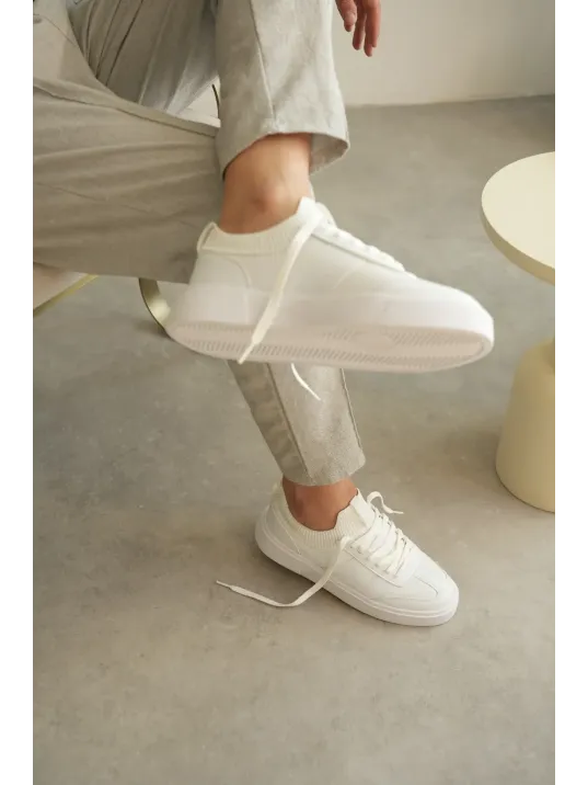 Kb-010 Kuback Beyaz Cilt Günlük Erkek Ayakkabı