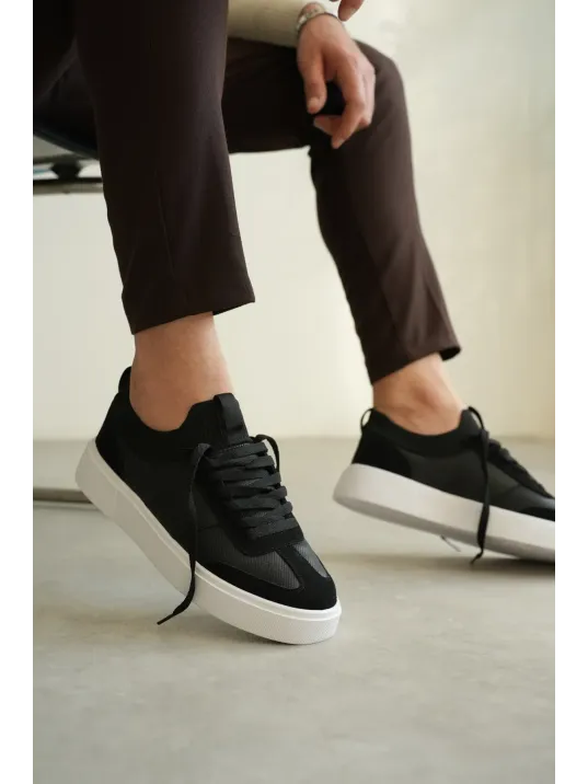 Kb-010 Kuback Siyah Cilt Günlük Erkek Ayakkabı