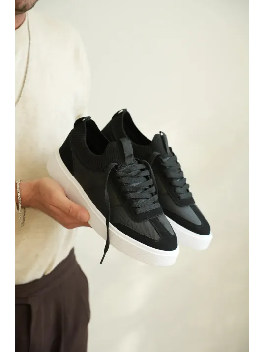 Kb-010 Kuback Siyah Cilt Günlük Erkek Ayakkabı