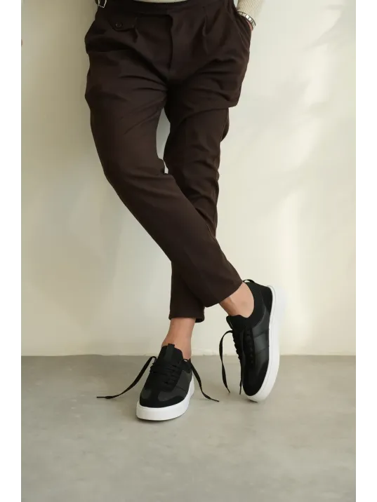 Kb-010 Kuback Siyah Cilt Günlük Erkek Ayakkabı