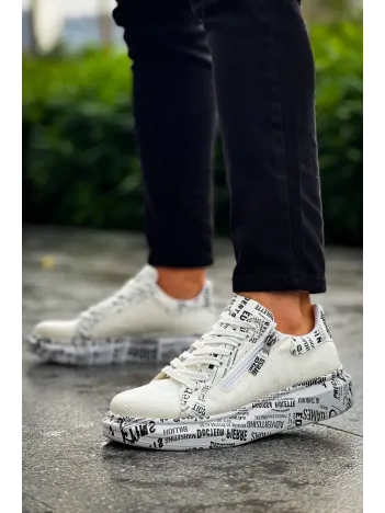 Kb-02  Kuback Bağcıklı Crocodile Beyaz Gazete Günlük Erkek Ayakkabı