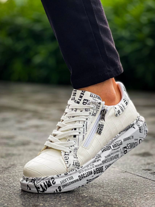 KB-02  Kuback Bağcıklı Crocodile Beyaz Gazete Günlük Erkek Ayakkabı KB-02  Kuback Bağcıklı Crocodile Beyaz Gazete Günlük Erkek Ayakkabı