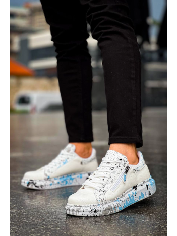 Kb-02 Kuback Bağcıklı Crocodile Beyaz Mavi Günlük Erkek Ayakkabı Kb-02 Kuback Bağcıklı Crocodile Beyaz Mavi Günlük Erkek Ayakkabı