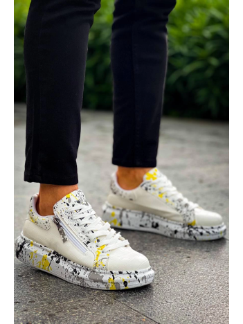 KB-02  Kuback  Bağcıklı Crocodile Beyaz Sarı Günlük Erkek Ayakkabı KB-02  Kuback  Bağcıklı Crocodile Beyaz Sarı Günlük Erkek Ayakkabı