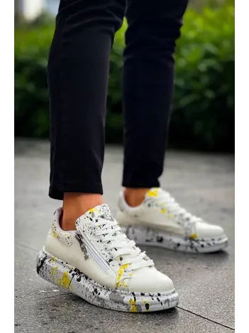 Kb-02 Kuback Bağcıklı Crocodile Beyaz Sarı Günlük Erkek Ayakkabı Kb-02 Kuback Bağcıklı Crocodile Beyaz Sarı Günlük Erkek Ayakkabı