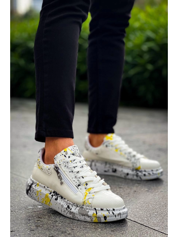 KB-02  Kuback  Bağcıklı Crocodile Beyaz Sarı Günlük Erkek Ayakkabı KB-02  Kuback  Bağcıklı Crocodile Beyaz Sarı Günlük Erkek Ayakkabı